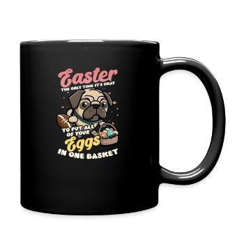 Football Easter All Eggs In One Basket - Full Colour Mug - black - Right