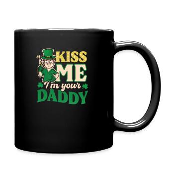 St Patricks Day infirmière m’embrasse, je suis papa - Mug uni - noir - Droite