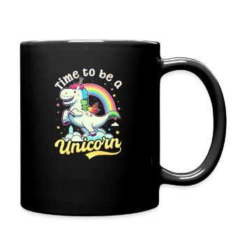 Licorne Il est temps d’être licorne - Mug uni - noir - Droite