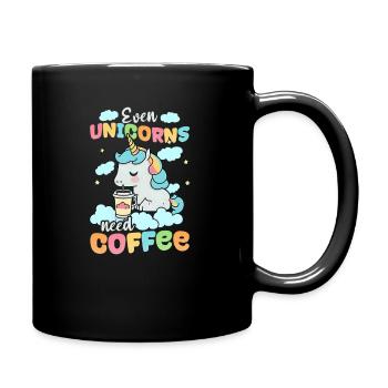 Licorne Même les licornes ont besoin de café - Mug uni - noir - Droite