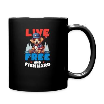 Pêcheur Vivre Libre Et Pêcher Dur - Mug uni - noir - Droite