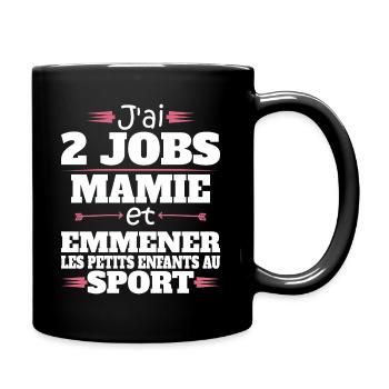2 Jobs Mamie Et Petits Enfants Humour Mamie - Mug uni - noir - Droite