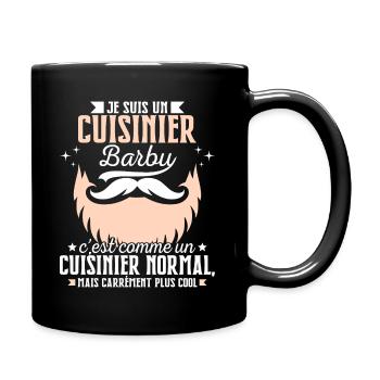 Barbe Humour Cuisinier Barbu - Mug uni - noir - Droite