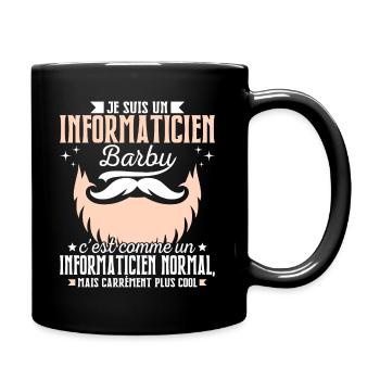 Barbe Humour Informaticien Barbu - Mug uni - noir - Droite