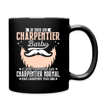 Barbe Humour Charpentier Barbu - Mug uni - noir - Droite
