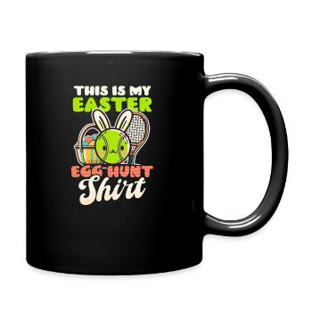 Tennis Easter Egg Hunt Outfit - Full Colour Mug - black - Right