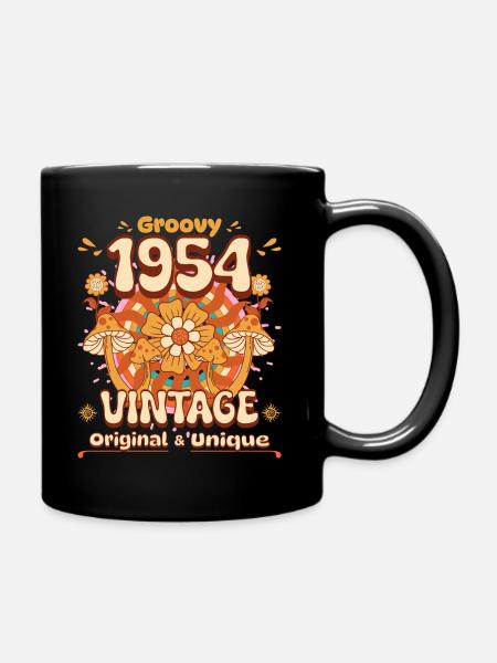 Vintage Année 1954 Anniversaire Femme 70 Ans - Mug uni - noir