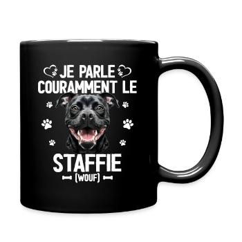 Parler Le Staffie Cadeau Humour Chien Staffie - Mug uni - noir - Droite