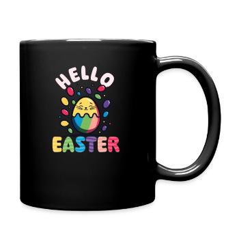 Chat Pâques Bonjour Pâques - Mug uni - noir - Droite