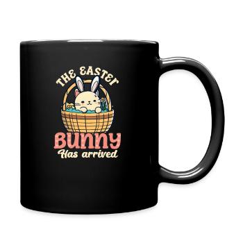 Katze Ostern Der Osterhase ist da - Tasse einfarbig - Schwarz - Rechts