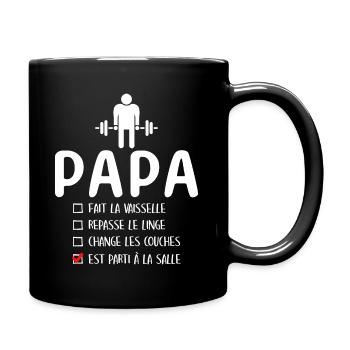 Père Musclé Sportif Humour Papa Musculation - Mug uni - noir - Droite