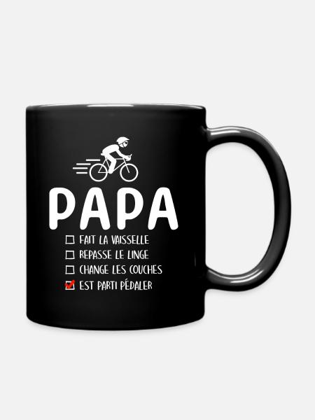 Père Cycliste Cyclisme Humour Vélo Papa Cycliste - Mug uni - noir