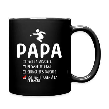 Père Bouliste Humour Pétanqueur Papa Pétanque - Mug uni - noir - Droite