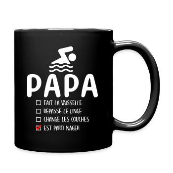 Père Nageur Piscine Humour Natation Papa Nageur - Mug uni - noir - Droite