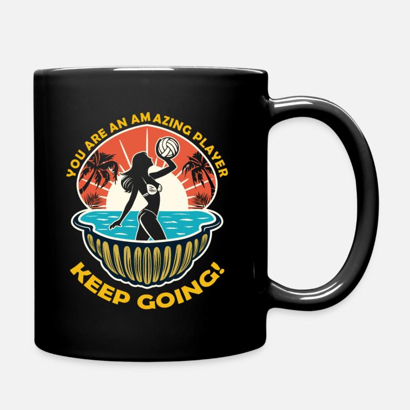 Beach Volleyball - Full Colour Mug - black