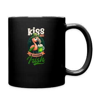 Flamant rose irlandais St Patricks baiser je suis floquage irlandais - Mug uni - noir - Droite