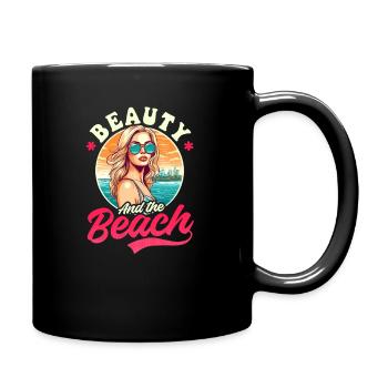 Summer Vacation Beauty And Beach - Full Colour Mug - black - Right