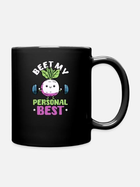 Betterave athlète végétalienne Mon meilleur personnel - Mug uni - noir
