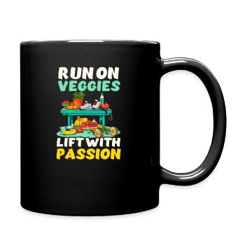 Vegan Athlete Run On Veggies Lift With Passion - Full Colour Mug - black - Right