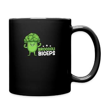 Athlète végétalien Brocoli Biceps Fléchissant - Mug uni - noir - Droite