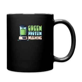 Vegane Sportler Green Protein Maschine - Tasse einfarbig - Schwarz - Rechts