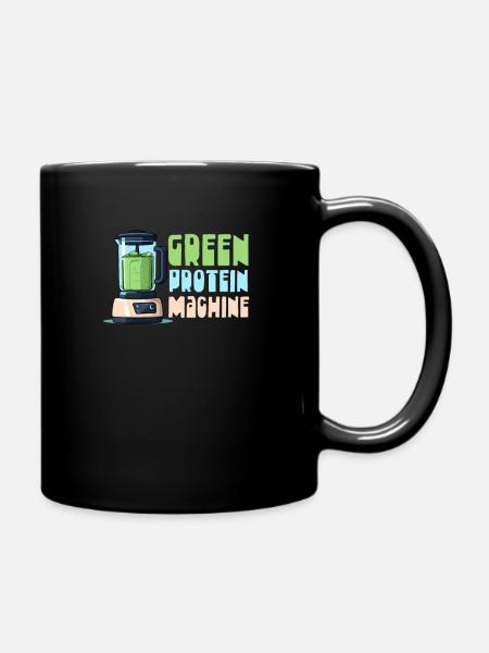 Vegane Sportler Green Protein Maschine - Tasse einfarbig - Schwarz