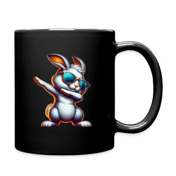 Osterhase Dabbing Ostern Hase - Tasse einfarbig - Schwarz - Rechts