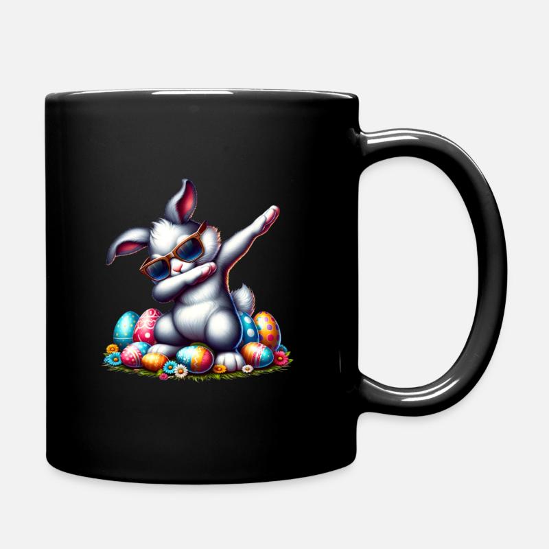 Osterhase Dabbing Ostereier Ostern Hase - Tasse einfarbig - Schwarz