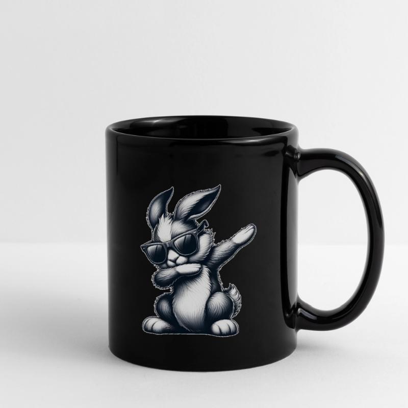 Easter Cool Bunny Easter Bunny Dabbing Full Colour Mug