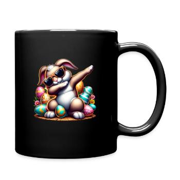 Ostern Hase Dabbing Ostereier Osterhase - Tasse einfarbig - Schwarz - Rechts