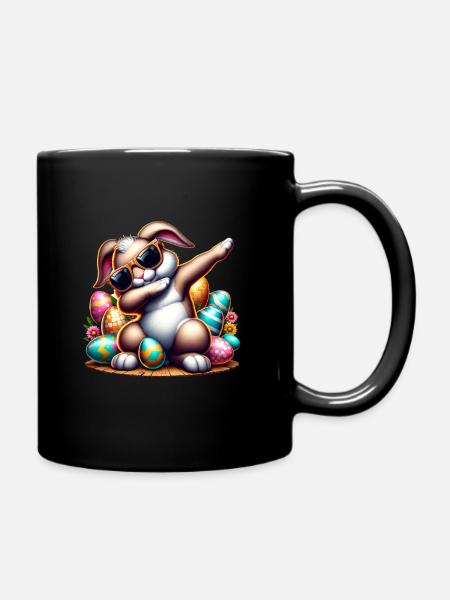 Ostern Hase Dabbing Ostereier Osterhase - Ensfarvet krus - sort