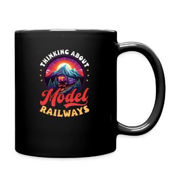 Modélisme ferroviaire Réflexion sur les chemins de fer miniatures - Mug uni - noir - Droite