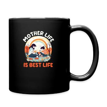 Mothers Day Mother Life Is Best - Full Colour Mug - black - Right