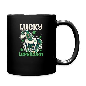Irish Unicorn St Patricks Lucky Lepricorn - Full Colour Mug - black - Right