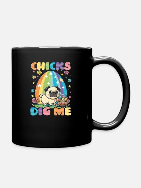 Christliche Osterküken Graben Mich Mops - Tasse einfarbig - Schwarz