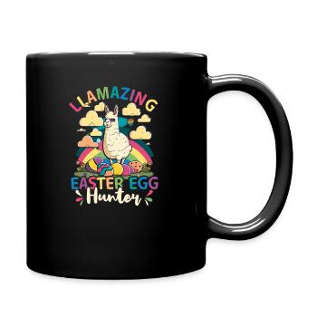 Christian Easter Llamazing Ostereiersucher - Tasse einfarbig - Schwarz - Rechts