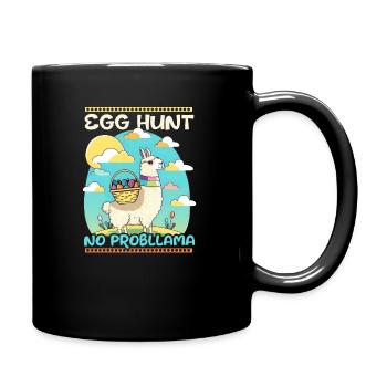 Christliche Ostereiersuche Lama - Tasse einfarbig - Schwarz - Rechts