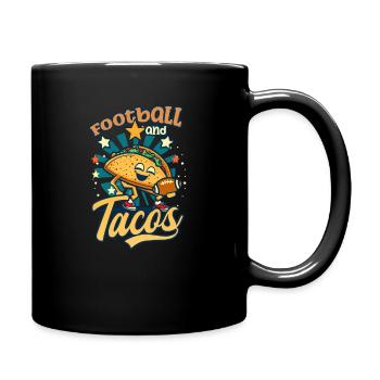 Football Lover Football And Tacos - Full Colour Mug - black - Right