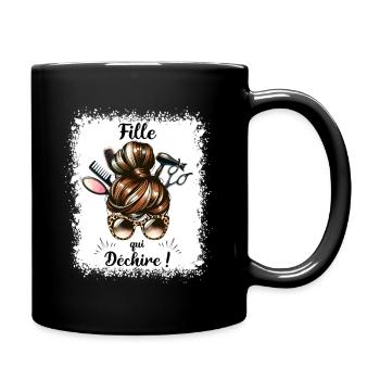 Chignon Fille Qui Déchire Super Fille - Mug uni - noir - Droite