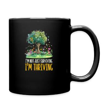 Stroke Survivor Not Just Surviving Thriving - Full Colour Mug - black - Right
