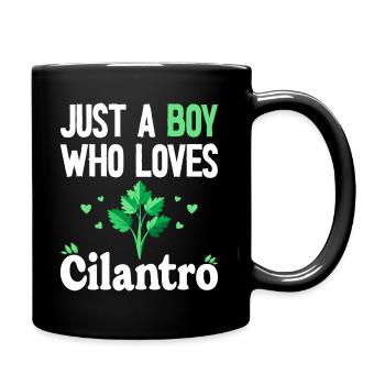 Humour Homme Garçon Qui Aime La Coriandre - Mug uni - noir - Droite