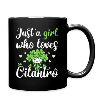Humour Femme Fille Qui Aime La Coriandre - Mug uni - noir - Droite