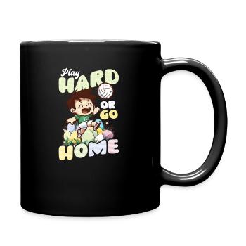 Volleyball Easter Hard Or Home - Full Colour Mug - black - Right