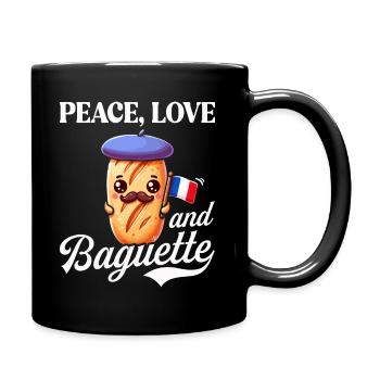 Paix Amour Et Baguette Fière D'Être Français - Mug uni - noir - Droite