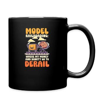 Model Railroad Where Money & Sanity Derail - Full Colour Mug - black - Right