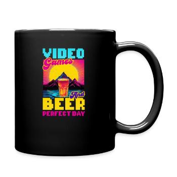 Je suis un joueur vidéo Jeux vidéo et bière Journée parfaite - Mug uni - noir - Droite