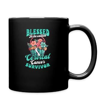 La sensibilisation au cancer du col de l’utérus appelée survivante - Mug uni - noir - Droite