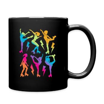 Rollschuhe Rollschuh Damen Kinder Mädchen Skates - Tasse einfarbig - Schwarz - Rechts