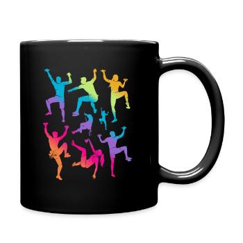 Klettern Berge Kletterer Kinder Mädchen Bouldern - Tasse einfarbig - Schwarz - Rechts