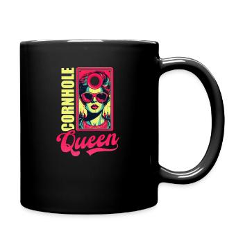 Cornhole Reine du trou de maïs - Mug uni - noir - Droite